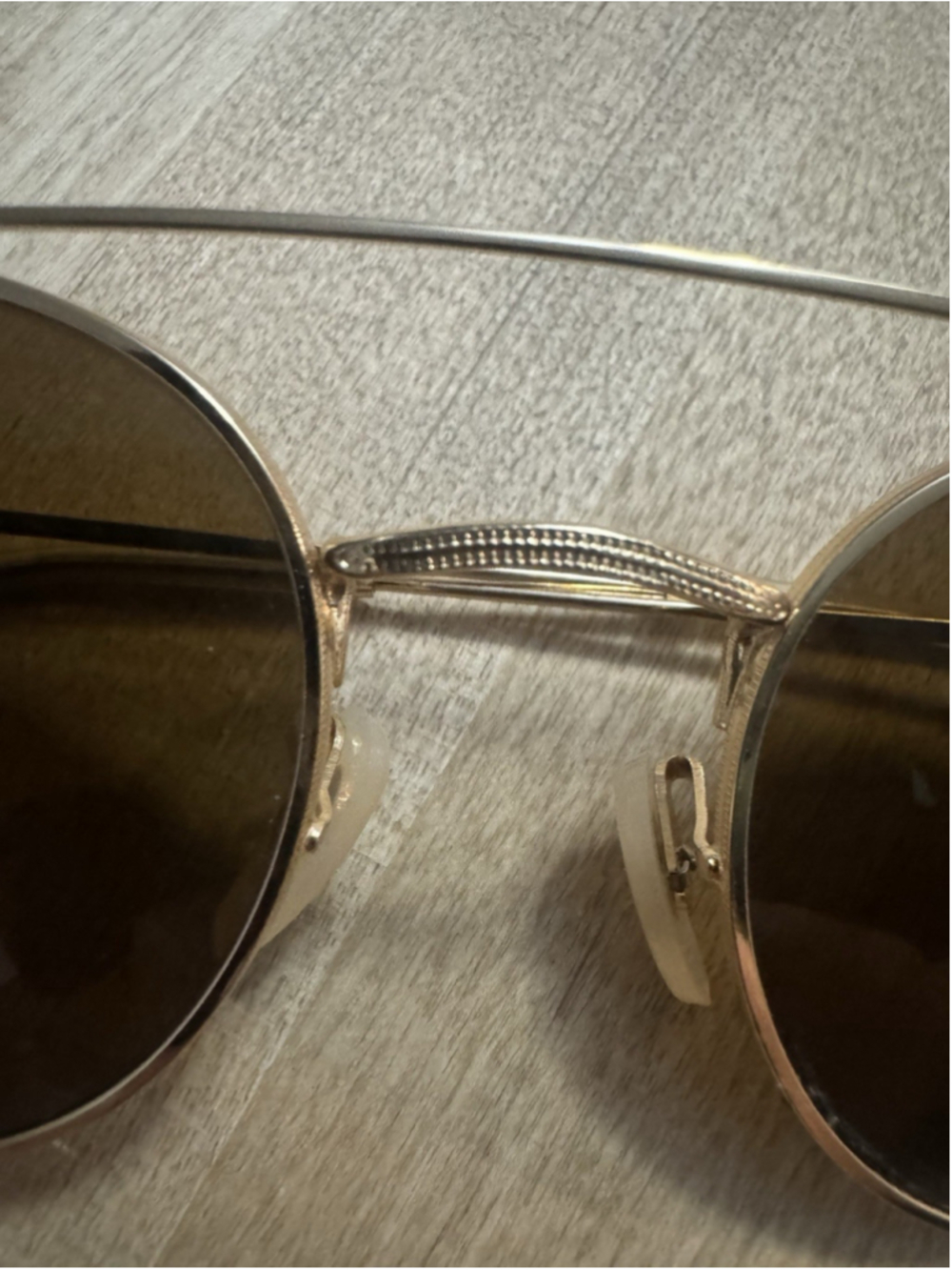 RAY-BAN Round Double Bridge Gold Tone Sunglasses - Picture 4 of 10